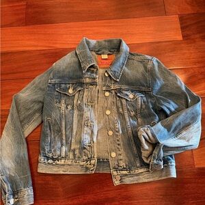 Levi's Classic Blue Denim Cropped Jean Jacket